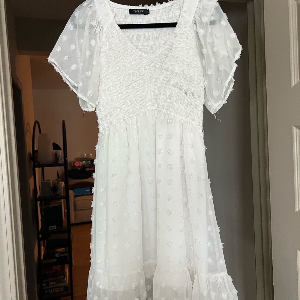 White Textured Dress